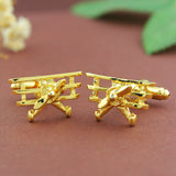 Golden Airplane Golden Cufflinks for Men | Genuine Branded Product from Peluche.in