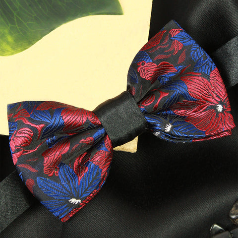 Peluche Mesmerizing Floral Blue Bow Tie For Men