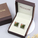 Peluche Mineralist Green and Red Cufflinks