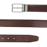 Peluche Dual Fit Black & Brown Genuine Damasche Leather Reversible Belt For Men (Waist Size: 28)