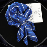 Kovove Graceful Blue Striped Pocket Square For Men